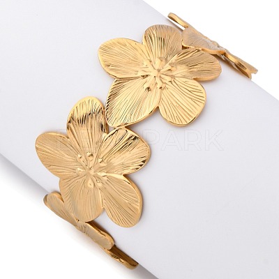 304 Stainless Steel Cuff Bangles for Women BJEW-P347-02C-1