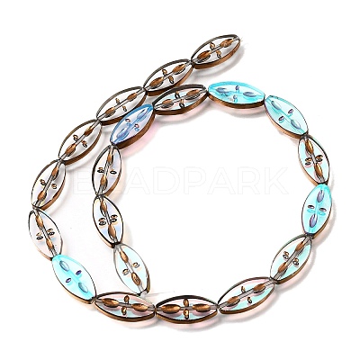 Electroplated Transparent Glass Beads Strands GL-CBA98F0-08B-1
