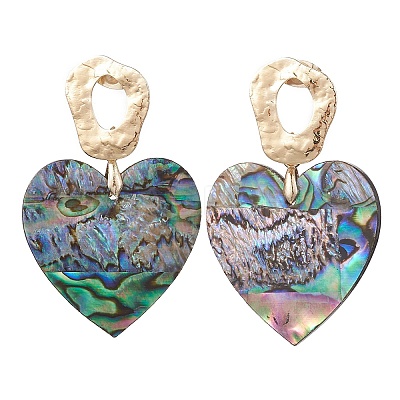 Natural Paua Shell/Abalone Shell Dangle Stud Earrings EJEW-JE06945-1