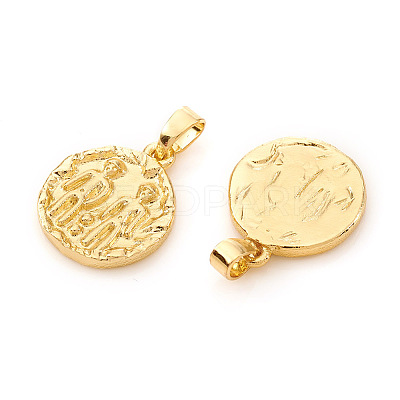 12 Constellation/Zodiac Sign Brass Pendants KK-I672-33-1