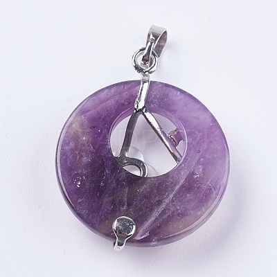 Natural Amethyst Pendants X-G-F546-A03-1