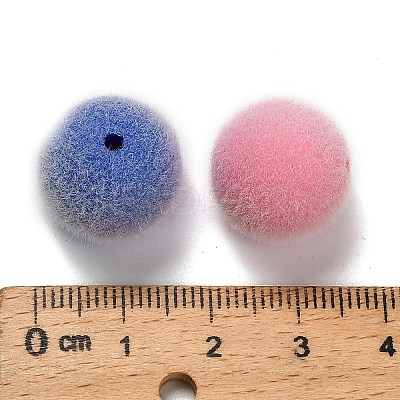 Flocky Opaque Acrylic Beads OACR-I026-01E-1