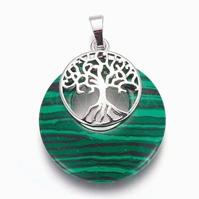 Synthetic Malachite Pendants G-F573-C01-1
