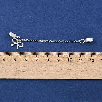 Brass Pave Clear Cubic Zirconia European Safety Chains with Charms KK-L236-15B-S-1