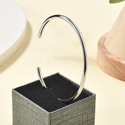 304 Stainless Steel Cuff Bangles for Women Men STAS-B082-08P-1