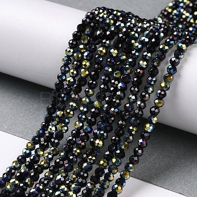 Electroplate Glass Beads Strands GLAA-H021-01B-HP03-1