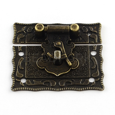 Wooden Box Lock Catch Clasps X-IFIN-R203-49AB-1