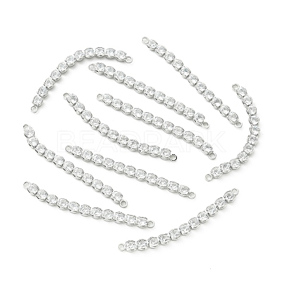 SHEGRACE Brass Pave Clear Cubic Zirconia Connector Charms XGRQ3P326-640P-1