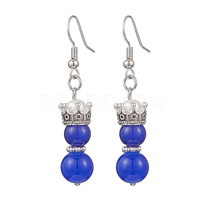 Baking Paint Imitation Jade Glass Dangle Earrings EJEW-JE06619-01-1