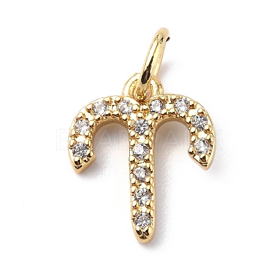 Brass Micro Pave Cubic Zirconia Charms ZIRC-F131-16G-10-1