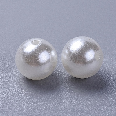 ABS Plastic Imitation Pearl Ball Beads MACR-A004-8mm-01-1
