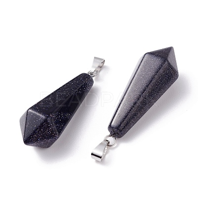 Synthetic Blue Goldstone Pointed Pendants G-I314-02P-08-1