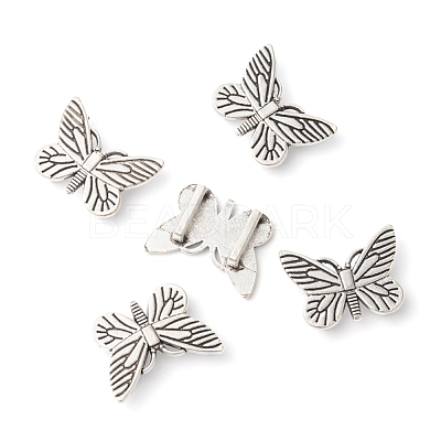 Antique Silver Plated Tibetan Style Butterfly Slide Charms X-TIBE-4818-AS-FF-1