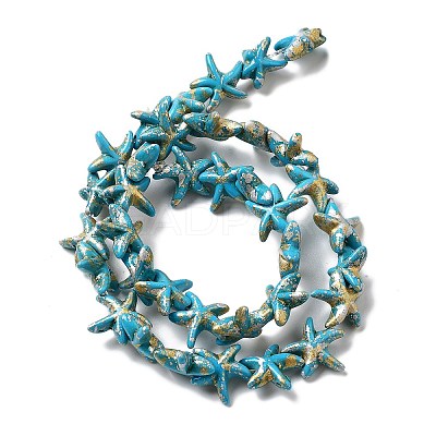 Synthetic Turquoise Dyed Beads Strands G-P507-04R-1