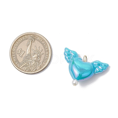 Acrylic Heart & Wings Charms PALLOY-JF03639-1