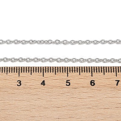 Non-Tarnish Classic Plain 304 Stainless Steel Mens Womens Cable Chain Necklace Making STAS-P045-01P-A-1