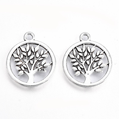 Tibetan Style Alloy Pendants TIBE-S323-022AS-RS-1