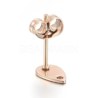 Ion Plating(IP) 304 Stainless Steel Stud Earring Findings STAS-L211-05A-RG-1