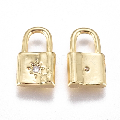 Brass Micro Pave Cubic Zirconia Pendants ZIRC-G168-37G-1