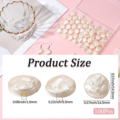100Pcs ABS Plastic Imitation Pearl Beads OACR-LT0001-07-1