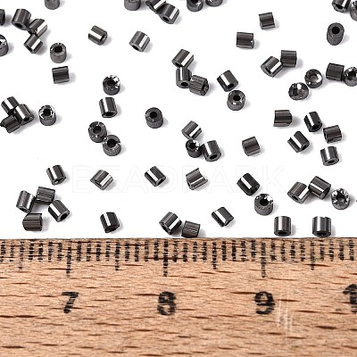 Electroplate Glass Cylinder Beads SEED-Q036-01A-B03-1