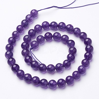 Natural Grade AB+ Amethyst Bead Strands X-GSR8mmC062-A-1