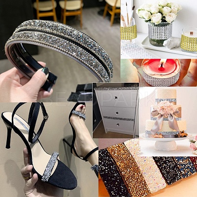 Glitter Resin Hotfix Rhinestone(Hot Melt Adhesive On The Back) DIY-WH0157-43E-04-1