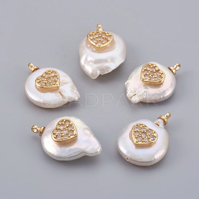 Natural Cultured Freshwater Pearl Pendants PEAR-F008-23G-03-1
