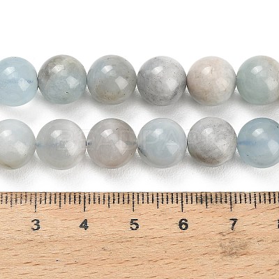 Natural Aquamarine Beads Strands X-G-F591-29B-10mm-01-1