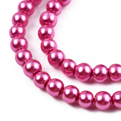 Baking Paint Pearlized Glass Pearl Round Bead Strands X-HY-Q003-6mm-10-1