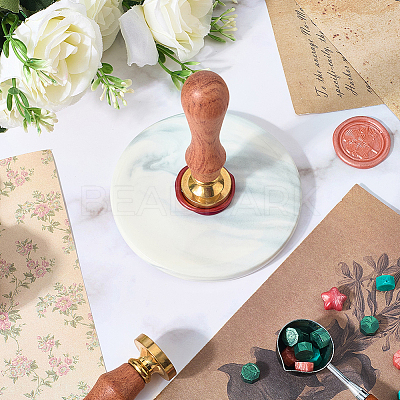 Marble Pattern Porcelain Wax Seal Mats AJEW-CP0012-18B-1