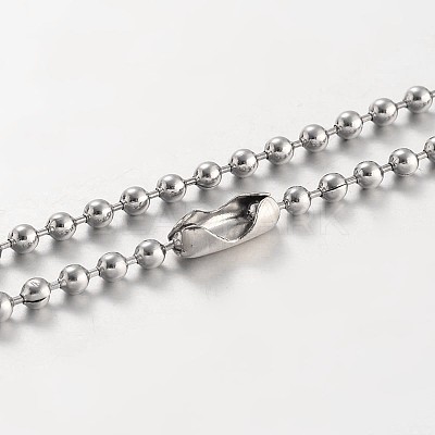Tarnish Resistant Stainless Steel Ball Chains Necklace NJEW-JN01427-01-1