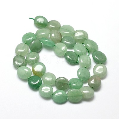 Natural Green Aventurine Nuggets Beads Strands X-G-J336-02-1
