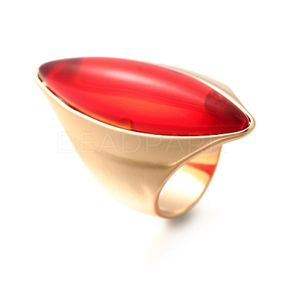 Resin Horse Eye Finger Rings RJEW-R006-01G-01-1