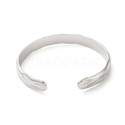Non-Tarnish 304 Stainless Steel Textured Cuff Bangles BJEW-A003-04P-1