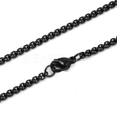 201 Stainless Steel Hollow Moon Cat Shaped Pendant Box Chain Necklaces NJEW-M010-06-1