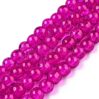 Crackle Glass Beads Strands X-CCG-Q001-4mm-08-1