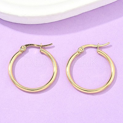 Ion Plating(IP) 304 Stainless Steel Hoop Earrings X-EJEW-N0016-11G-C-1