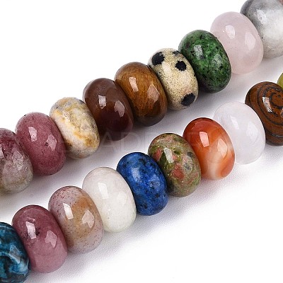 Natural & Synthetic Mixed Stone Beads Strands G-T142-72B-1