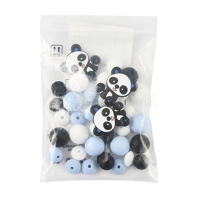 40Pcs 10 Styles Silicone Beads SIL-FS0001-27A-1
