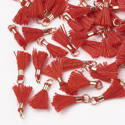 Polycotton(Polyester Cotton) Tassel Pendant Decorations FIND-S275-21G-1