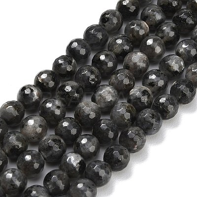 Natural Larvikite Beads Strands G-C280-B06-8mm-1