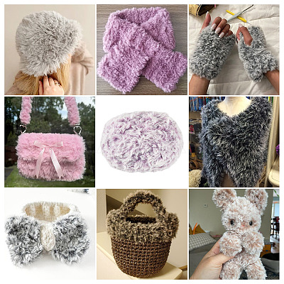Super Bulky Imitation Fur Polyester Yarn OCOR-TAC0016-36D-1