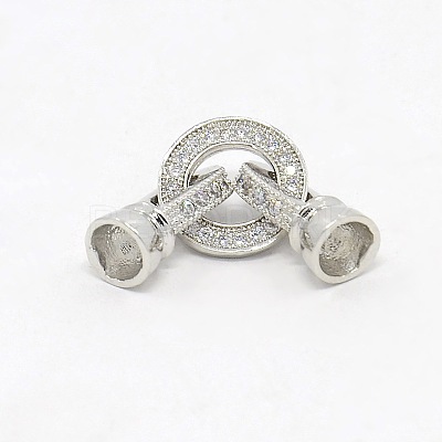 Brass Micro Pave Cubic Zirconia Fold Over Clasps ZIRC-P003-27P-1
