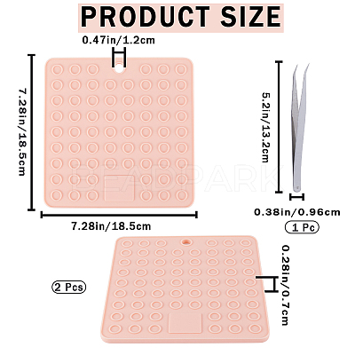 2Pcs Square Silicone Hot Mats for Hot Dishes AJEW-GF0008-26C-1