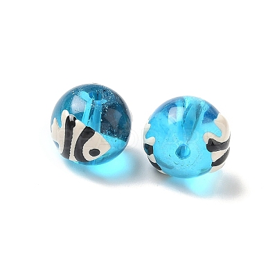 Ocean Theme Handmade Glass Enamel Beads LAMP-D304-02J-1