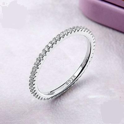 Anti-Tarnish Rhodium Plated 925 Sterling Silver Finger Rings RJEW-FF0008-008P-17mm-1
