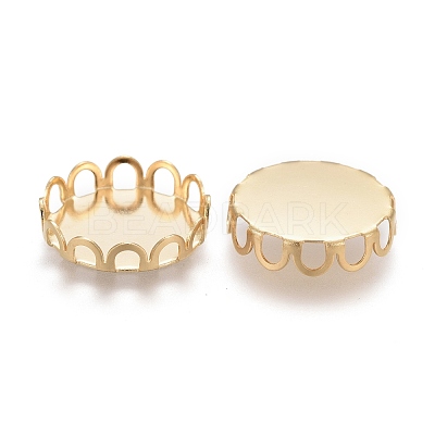 304 Stainless Steel Cabochon Settings STAS-P249-16A-G-1