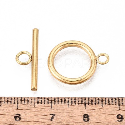 Ion Plating(IP) 304 Stainless Steel Ring Toggle Clasps STAS-A092-09H-G-1
