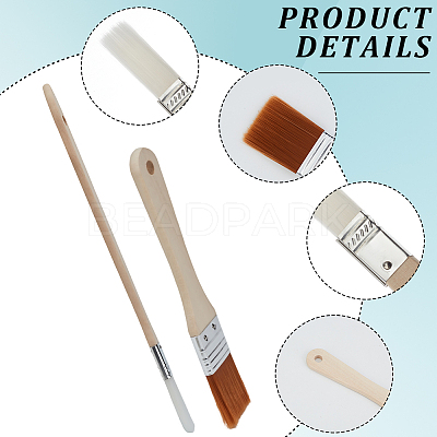 4Pcs 2 Styles Nylon Bristle Paint Brush AJEW-GF0012-96-1